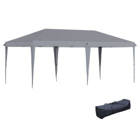 10x20 Pop Up Canopy, Gray, Durable Outdoor Event & BBQ Tent