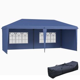 10x20 Pop Up Canopy Party Tent, Outdoor Canopy with 4 Sidewalls, Blue, Carry Bag Included for Events