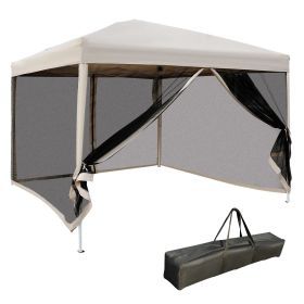 10x10 Pop Up Canopy Tent, Mesh Sidewalls, Adjustable Height, Carry Bag Included - Garden Patio Shade, Easy Setup