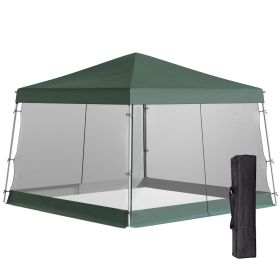 10' x 10' Pop Up Tent, Mesh Sidewalls, Adjustable Height, with Carry Bag for Outdoor & Garden
