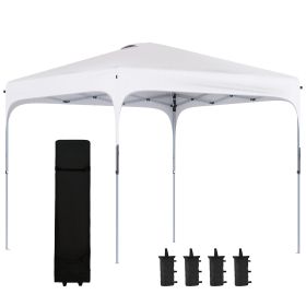 8x8 Pop-Up Canopy with Wheeled Carry Bag and 4 Sand Bags, Portable Gazebo, Adjustable Height, Wheels