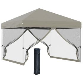 10' x 10' Pop Up Canopy Tent, Tents for Parties with Netting and Wheeled Carry Bag, Height Adjustable, sidewalls