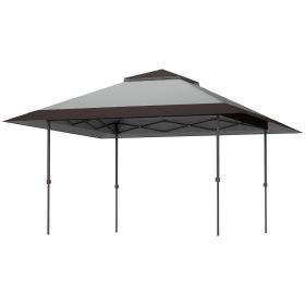 13' x 13' Pop Up Canopy Tent, UV50+ Tents for Parties, Height Adjustable, with Wheeled Carry Bag and 4 Sand Bags, Gray