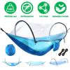 3-in-1 Camping Hammock with Automatic Pop-Up Mosquito Net, Lightweight 70D Nylon Portable Hammock Supports 440lbs