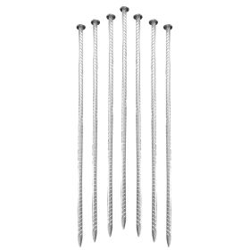 8PC 12inch Strong Fixation, Threaded Steel Ground Screws. Versatile for Pipe and Tent Fixing. Durable and Windproof.