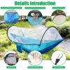3-in-1 Camping Hammock with Automatic Pop-Up Mosquito Net, Lightweight 70D Nylon Portable Hammock Supports 440lbs