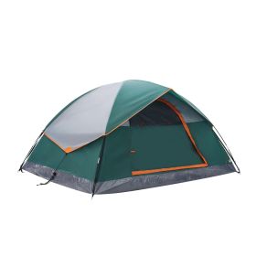 2/4 Person High Quality Camping Tent with Tent Fly, Easy Setup Dome Tent with Mesh Windows & Skylights, Lightweight Portable Tent for Outdoor Camping (Color: green/Two people)
